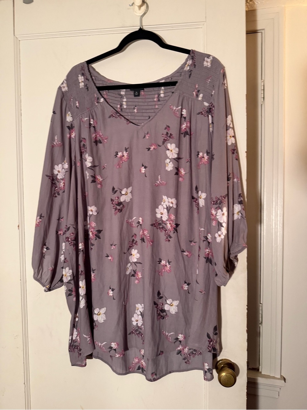 torrid Lavender Floral V-Neck Tunic Top
